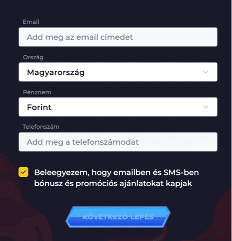 Regisztr&aacute;ci&oacute; Powbet casino